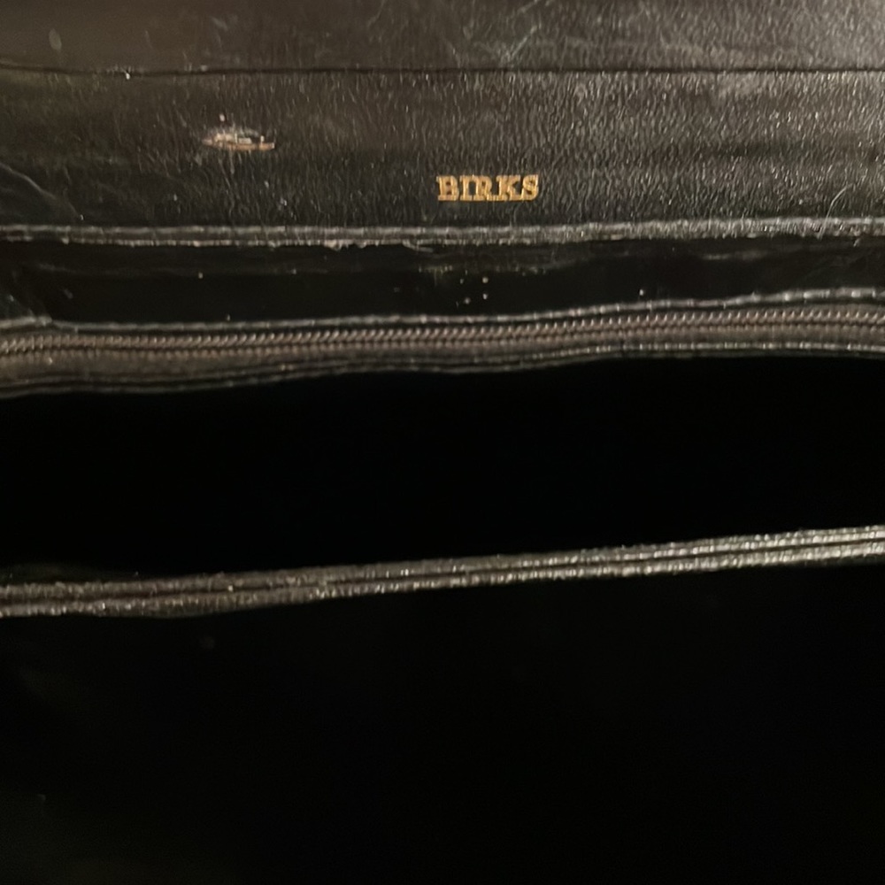 Vintage Birks black leather with chrome handles satchel - Picture 7 of 7